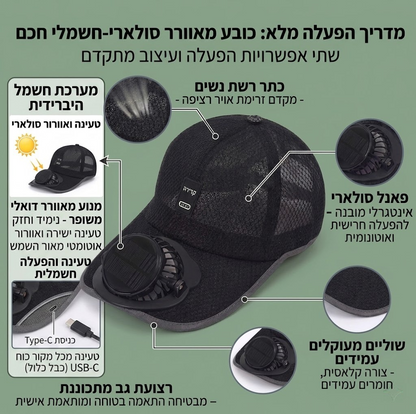 כובע מאוורר סולרי