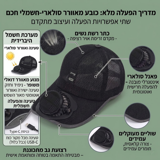כובע מאוורר סולרי